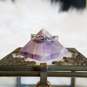 {nwt} Sterling Silver Filigree Flower Thumb Ring